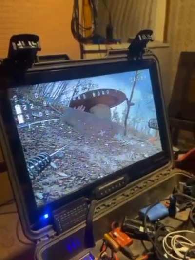 Russian soldier might have thought has well-hidded from a Ukrainian drone but didn't know a drone was there and was just waing for someone to show up