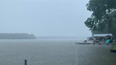 Rainy day on the lake