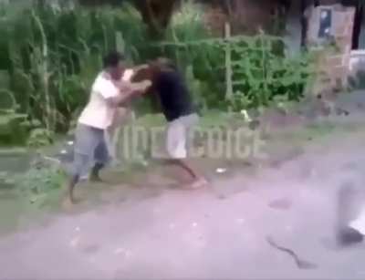When a shinobi tried to interrupt a glad and cent fight