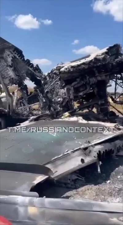 Russian Su-34 that was destroyed at the Morozovsk airfield in Russia 