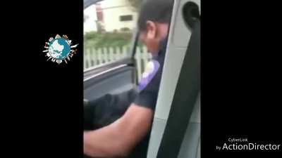 Spoiled brat grab woman cop's hair, had to cut it