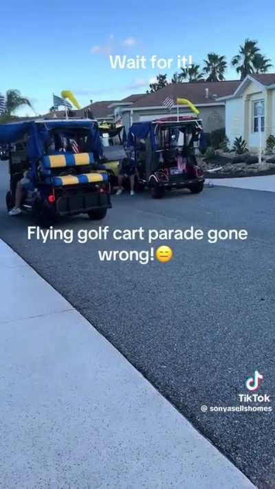 Flying Golf Cart Parade doesn’t last long 