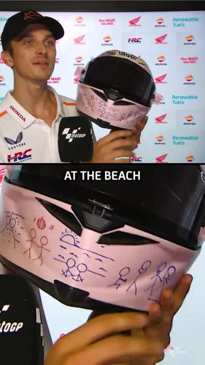 Luca Marini explains his special helmet design, which is about his wife Marta and the baby girl they&rsquo;re expecting 👶