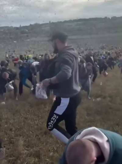 Czech entertainer known as Kazma dropped a million dollars from a helicopter in the town of Lys&aacute; nad Labem, Czech Republic