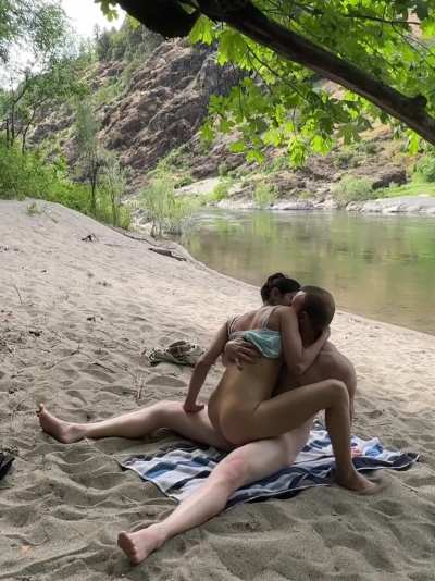 Fully enjoying the river day together