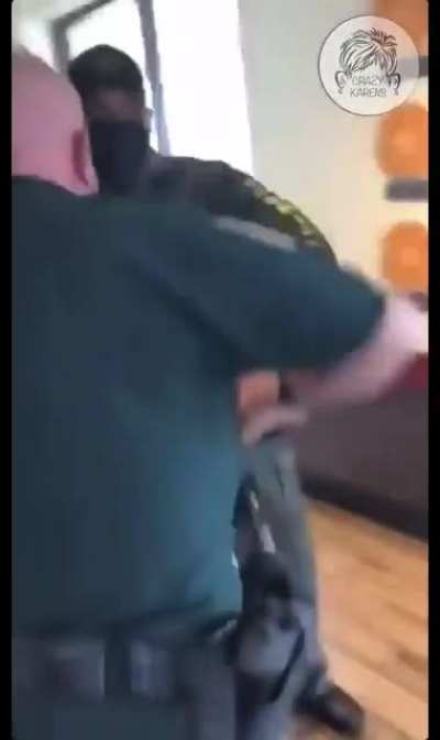 Crazy Karen With Leopard Coat Thinks Getting Arrested Is Illegal