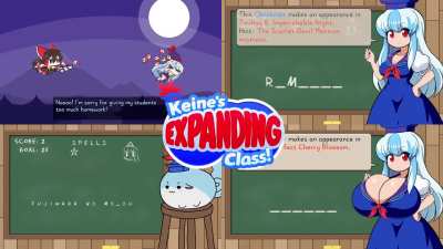 My Keine fangame, Keine's Expanding Class is now available to play for free at Steam Nextfest! (Now with a SFW Sukusuku Hakutaku teacher by request!)