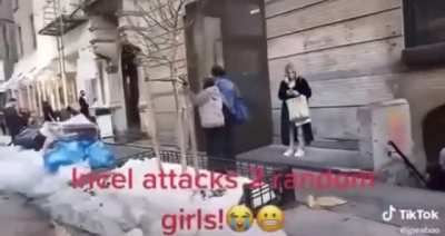 Guy harasses 2 girls for not giving him their number.