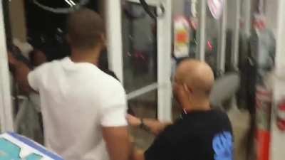 Woman has her breasts out during a dispute at Five-Below and a man says that his 