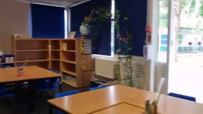 Apparently the new classroom comes with a guardian.