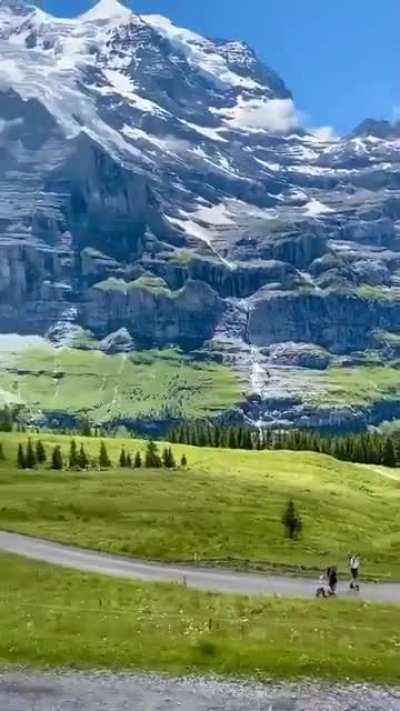 Train ride through a Swiss valley