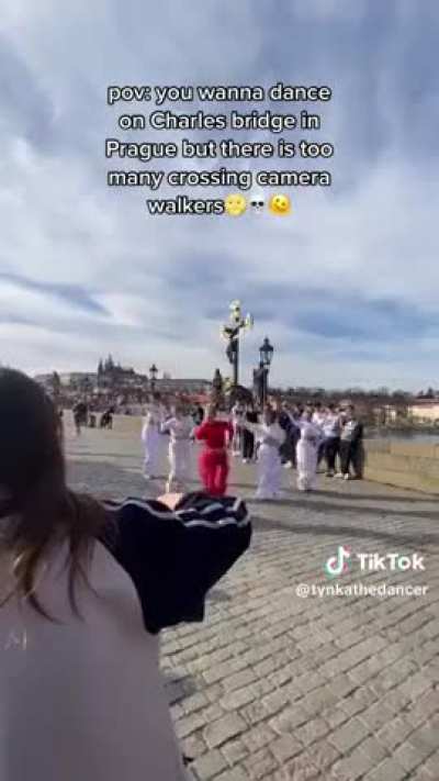 Entitled tiktok &ldquo;stars&rdquo; on Charles bridge. 