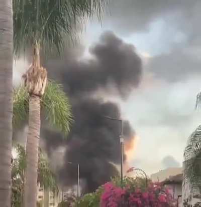 Northern Israel today after Hezbollah launched 140 rockets as a retaliation for the pager attack