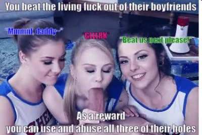 One day, a group of jocks tried picking on you, so you beat the shit out of them. Their girlfriends saw, and you couldn&rsquo;t help but notice how giddy and aroused they seemed. Walking up to you, they each slipped you their number. One even whispered in your 