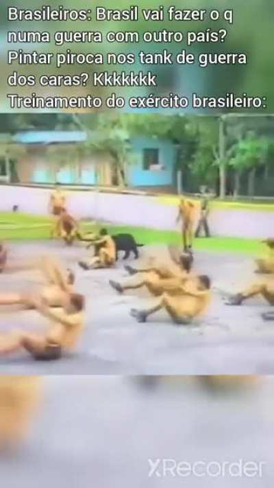 Talvez o primeiro treinamento do ex&eacute;rcito tenha sido pintar uma on&ccedil;a de preto