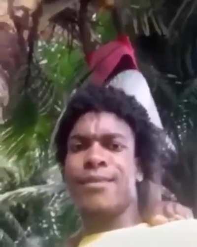Cracked his coconut