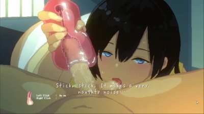 jerking a big cock with a toy😍