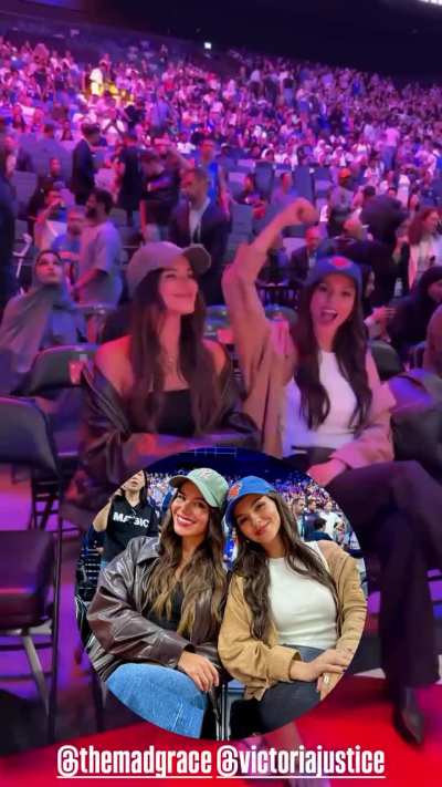 Vic &amp;amp; Maddy at The Knicks game in Abu Dhabi | Instagram Post 10/4/25