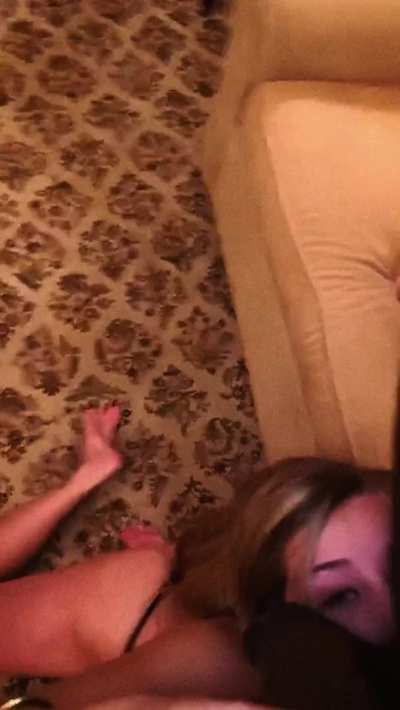 Hubby&rsquo;s downstairs losing at black jack, wifey&rsquo;s upstairs winning with black cock 🤷 