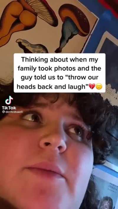 Thinking about when his family took photos