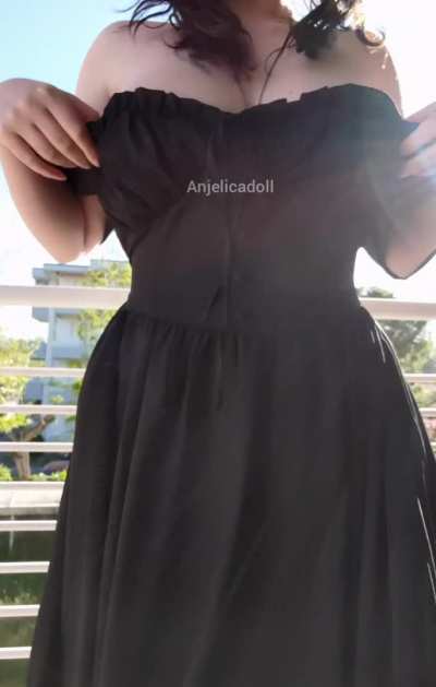 [reveal] of my goth boobs hoping some of my neighbours saw me..