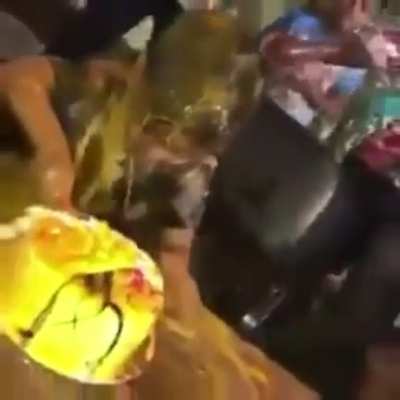 Adults pelts kid with eggs