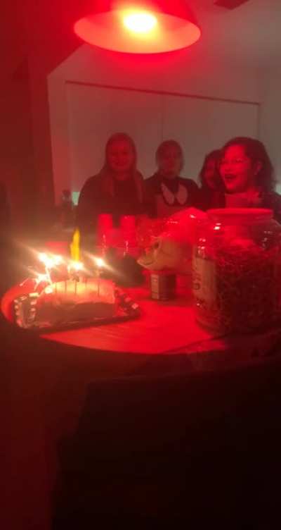 so i tried to blow out a vodka shot on my birthday...
