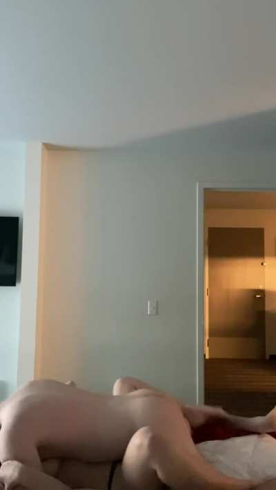 Don&rsquo;t pull out daddy! She wraps her legs around me to keep me inside while I cum