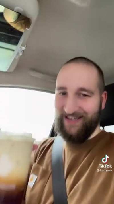 He's dressed like his coffee haha
