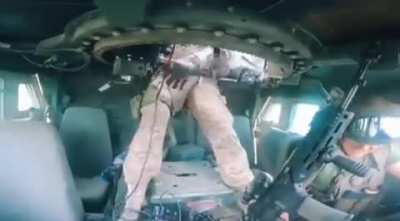 "Insane footage from inside a Ukrainian HMMWV during combat. Thank you to the American people! Your Humvees save the lives of our soldiers." 🎥59th Motorized Infantry Brigade