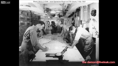 Normandy landings rare footage with audio, recorded by an operator on a ship.