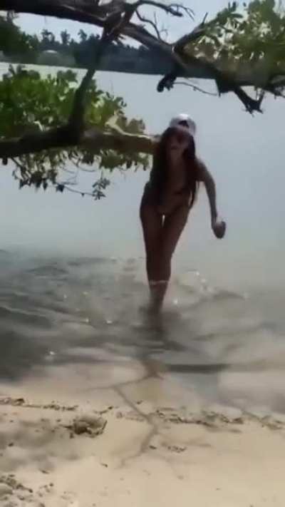 Jumping down from a tree