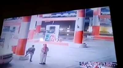 Drifting in a gas station