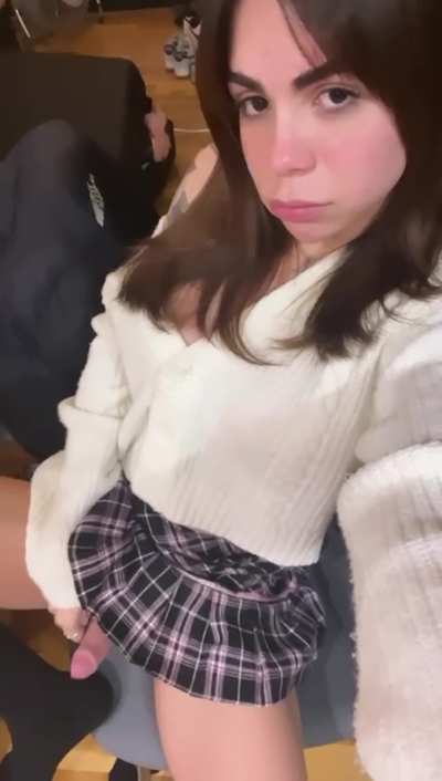 I love Mini skirt! you should get on your knees close to where I'm sitting I'll show you a surprise