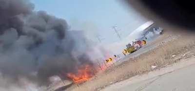 Markham grass fire east of 404 at 2 pm today [OC]