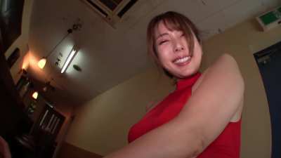 JAV girl Yui Hatano teasing in a sexy dress 