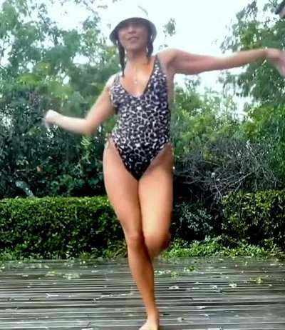 She loves getting wet