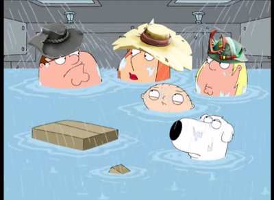 As their ship sinks, The Captain has a heart to heart with his crew.