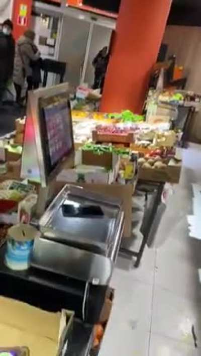 Caught stolen and proceed to call people racist, destroy the shope and...