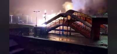 On St Denys train station following the “strange flashing lights”. Kid threw a Voi scooter on the live rails…