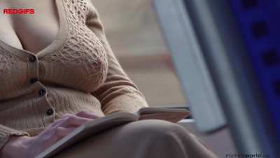 busty slave girl - braless and see throught in public