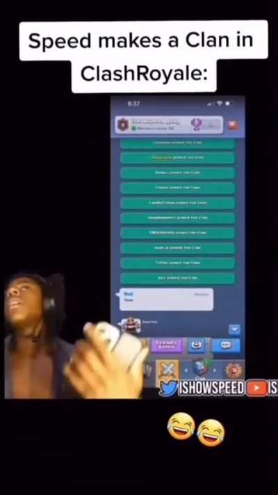 Speed playing clash royale😭