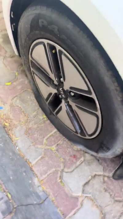 All 4 tires deflated