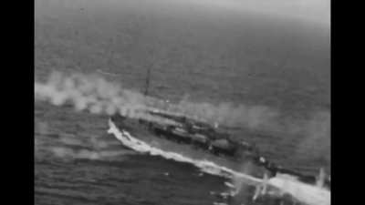 Luftwaffe Bf 109 strafing a Soviet vessel on the White Sea in the Summer of 1941