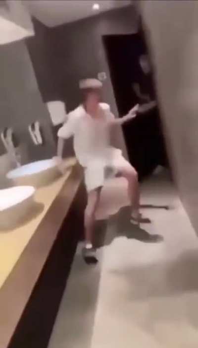 Dancing around in the bathroom&hellip;