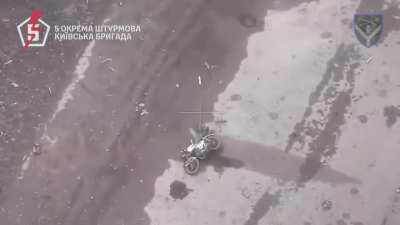 Ukraine's 5th Assault Brigade repelled a large scale Russian motorcycle infantry assault in the Kramatorsk direction, ending in 18 motorcyclists KIA as well as drone and artillery hits on armored and light vehicles. April 1, 2025