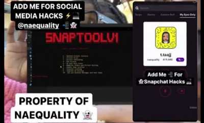 Anyone here need a Snapchat hacked? From Account Recovery, Memories & My Eyes Only Pulling Hit me on Snapchat >> “Naeq<wbr>ualit<wbr>y” on send me a DM📥‼️
