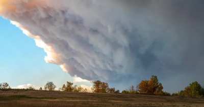10 minutes of the Cameron Peak Fire from Loveland (10/14/2020)