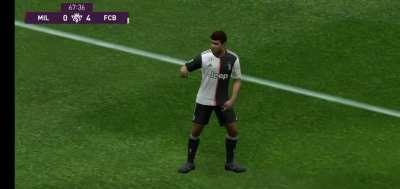 Konami can give a white ball a flashy celebration but cant give messi a proper one smh.