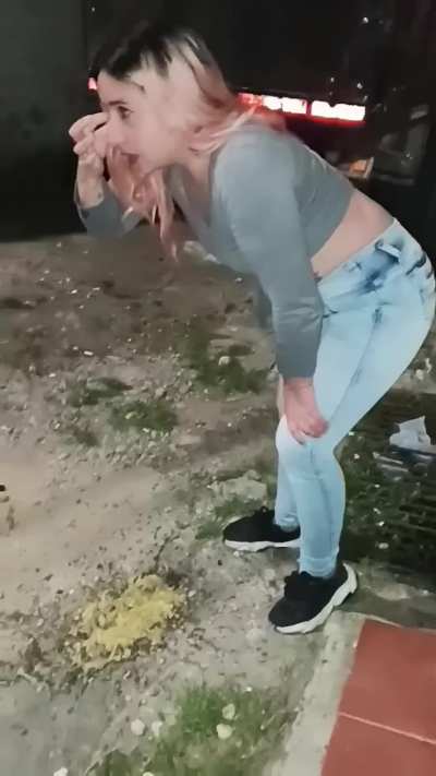 vomiting in the public street while my mom taxes me 😅🤮